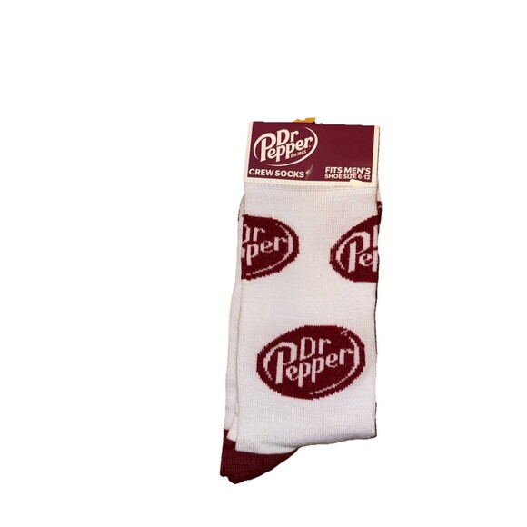 dr pepper Other - Dr Pepper Crew Socks Men's Size 6–12 White Red Logo Odd Sox Licensed NWT